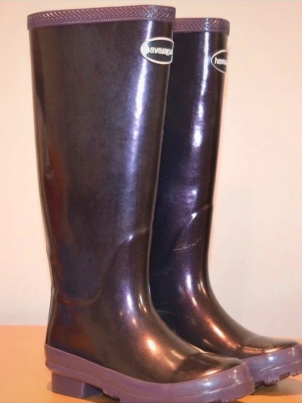 Havaianas Glossy Deep Purple Tall Rain Boots